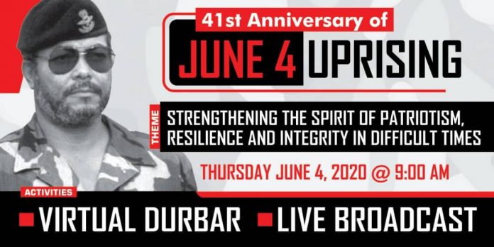 June 4 uprising to be celebrated by a live virtual broadcast due to covid-19 with Mr Rawlings delivering the keynote address