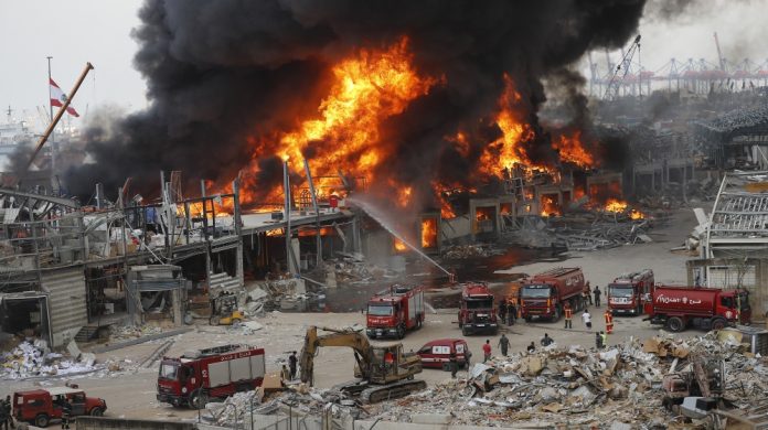 Another huge fire explosion in Beirut port after last month’s explosion