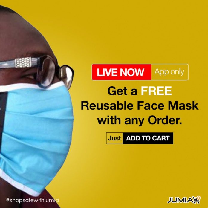Jumia gives out a free reusable face mask to stop the spread of covid-19