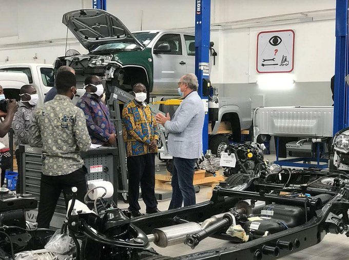 Ghana: Hon. Alan Kyerematen visits VW Assembly Facility with the first assembled cars displayed 