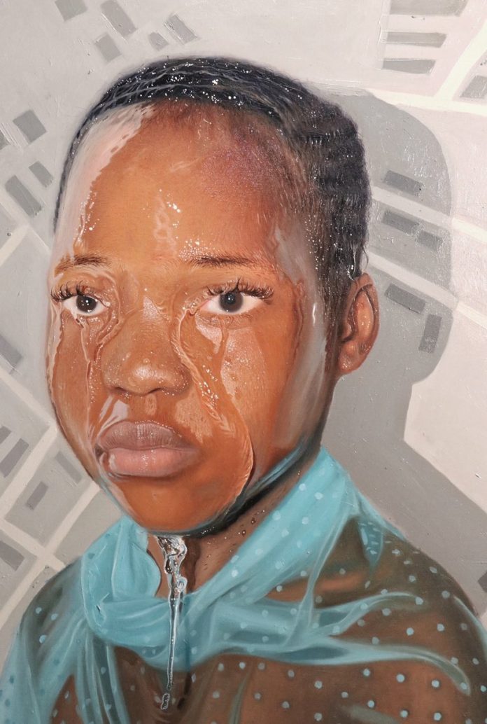 “The Brave child” by Ayogu Kingsley: The hyperrealism painting described as an art of God's handwriting