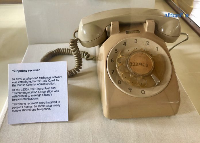 A display of an old telephone at the Ghana Museum of Science and Technology in Accra