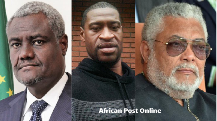 Former President of Ghana, Jerry John Rawlings and Chairperson of the African Union, Moussa Faki Mahamat condemn the killing of George Floyd