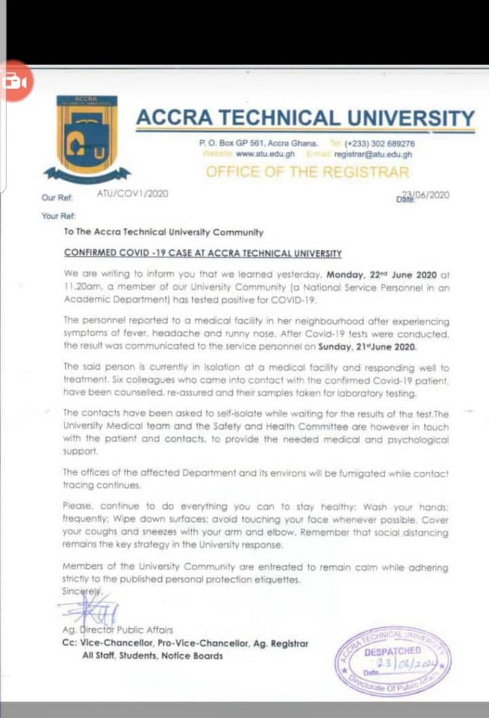 Ghana: COVID-19 case recorded at The Accra Technical University